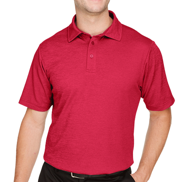 Devon & Jones Men's CrownLux Performance® Address Mélange Polo, Red Heather, Front view