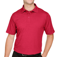 Devon & Jones Men's CrownLux Performance® Address Mélange Polo, Red Heather, Front view