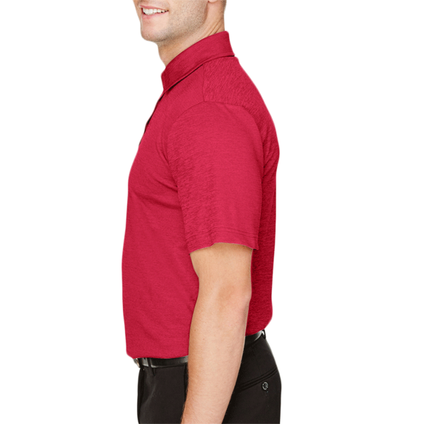 Devon & Jones Men's CrownLux Performance® Address Mélange Polo, Red Heather, Left Sleeve view