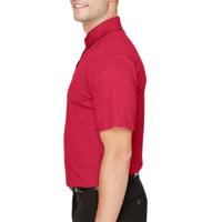 Devon & Jones Men's CrownLux Performance® Address Mélange Polo, Red Heather, Left Sleeve view