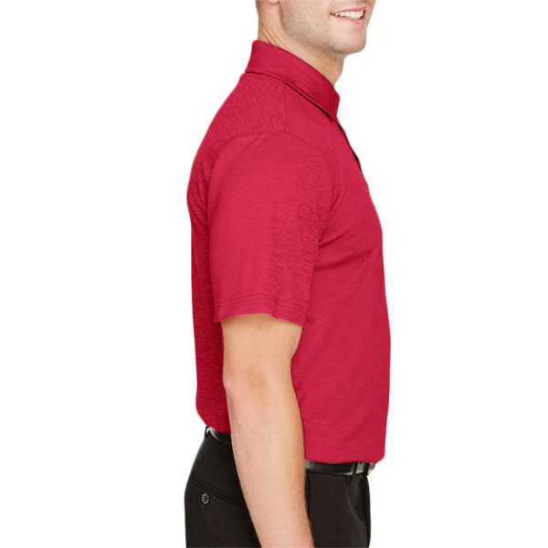 Devon & Jones Men's CrownLux Performance® Address Mélange Polo, Red Heather, Right Sleeve view