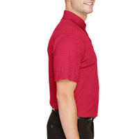 Devon & Jones Men's CrownLux Performance® Address Mélange Polo, Red Heather, Right Sleeve view