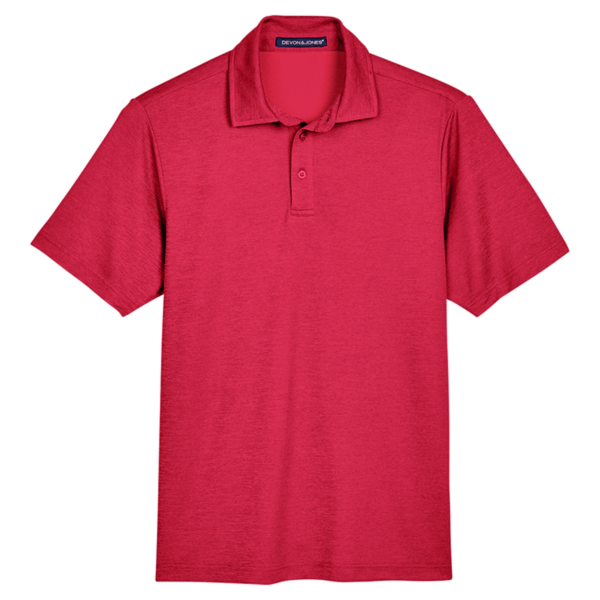Devon & Jones Men's CrownLux Performance Address Mélange Polo, Red Melange, Front view