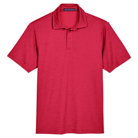 Devon & Jones Men's CrownLux Performance Address Mélange Polo, Red Melange, Front view