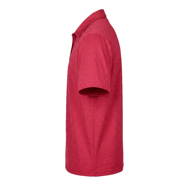 Devon & Jones Men's CrownLux Performance Address Mélange Polo, Red Melange, Left Sleeve view