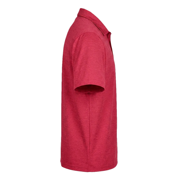 Devon & Jones Men's CrownLux Performance Address Mélange Polo, Red Melange, Right Sleeve view