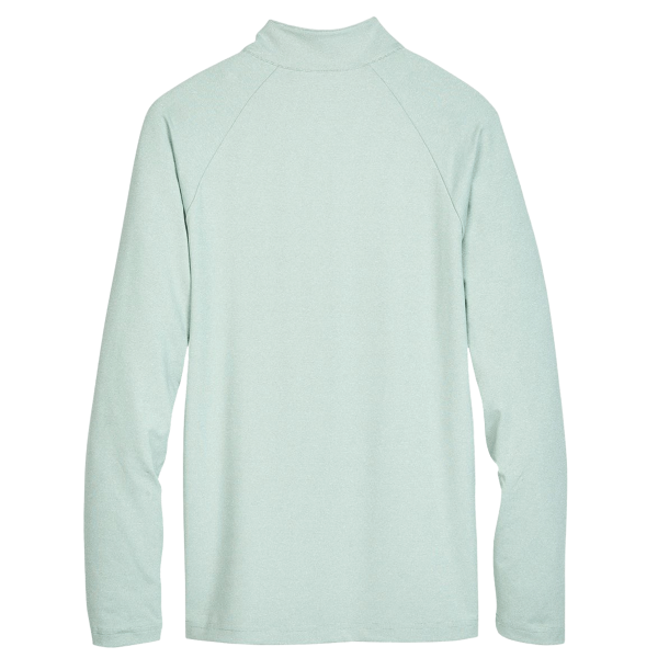 Devon & Jones Men's CrownLux Performance® Clubhouse Micro-Stripe Quarter-Zip Pullover, Kelly Green, Back view