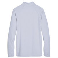 Devon & Jones Men's CrownLux Performance® Clubhouse Micro-Stripe Quarter-Zip Pullover, Navy, Back view