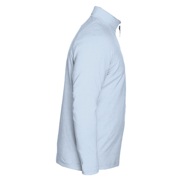 Devon & Jones Men's CrownLux Performance® Clubhouse Micro-Stripe Quarter-Zip Pullover, Ocean Blue, Right Sleeve view