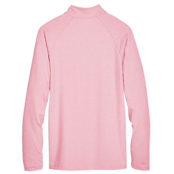Devon & Jones Men's CrownLux Performance® Clubhouse Micro-Stripe Quarter-Zip Pullover, Red, Back view