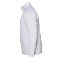 Devon & Jones Men's CrownLux Performance® Clubhouse Micro-Stripe Quarter-Zip Pullover, Silver, Left Sleeve view