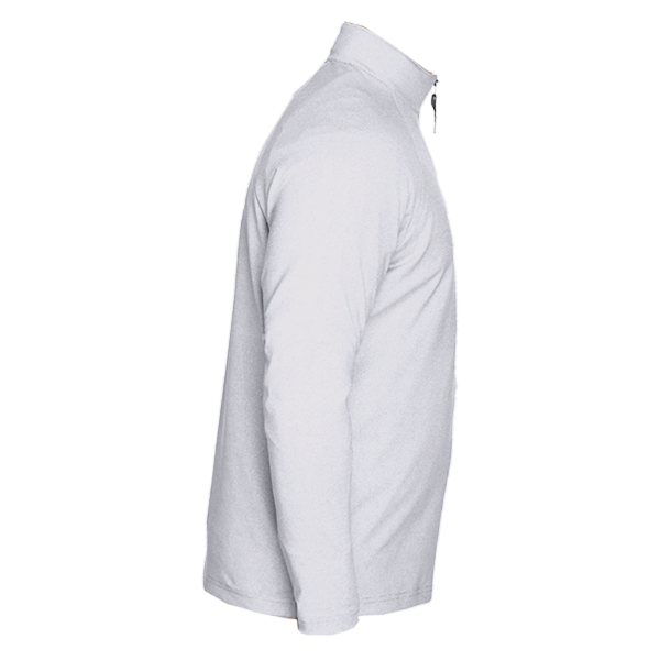 Devon & Jones Men's CrownLux Performance® Clubhouse Micro-Stripe Quarter-Zip Pullover, Silver, Right Sleeve view