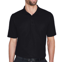 Devon & Jones Men's CrownLux Performance® Plaited Polo, Black, Front view