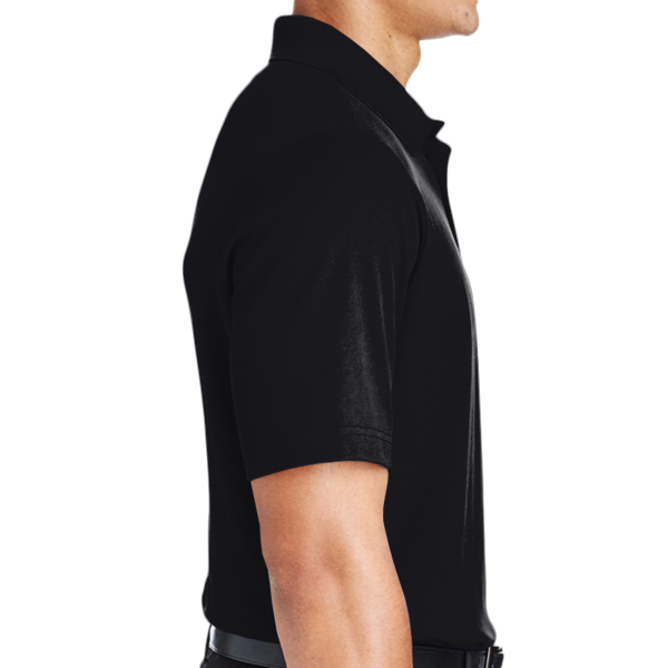 Devon & Jones Men's CrownLux Performance® Plaited Polo, Black, Right Sleeve view