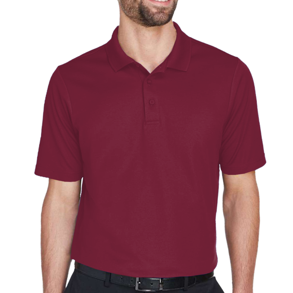 Devon & Jones Men's CrownLux Performance® Plaited Polo, Burgundy, Front view