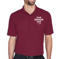 Devon & Jones Men's CrownLux Performance® Plaited Polo, Burgundy, Front view, Mockup