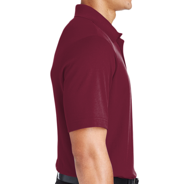 Devon & Jones Men's CrownLux Performance® Plaited Polo, Burgundy, Right Sleeve view