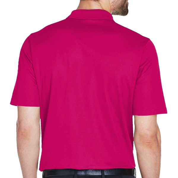 Devon & Jones Men's CrownLux Performance® Plaited Polo, Crown Raspberry, Back view