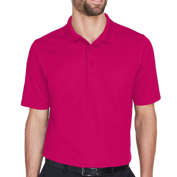 Devon & Jones Men's CrownLux Performance® Plaited Polo, Crown Raspberry, Front view