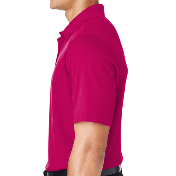 Devon & Jones Men's CrownLux Performance® Plaited Polo, Crown Raspberry, Left Sleeve view