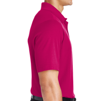 Devon & Jones Men's CrownLux Performance® Plaited Polo, Crown Raspberry, Right Sleeve view