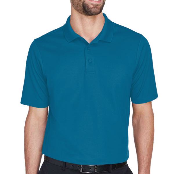 Devon & Jones Men's CrownLux Performance® Plaited Polo, Dark Teal, Front view
