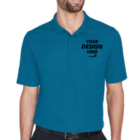 Devon & Jones Men's CrownLux Performance® Plaited Polo, Dark Teal, Front view, Mockup