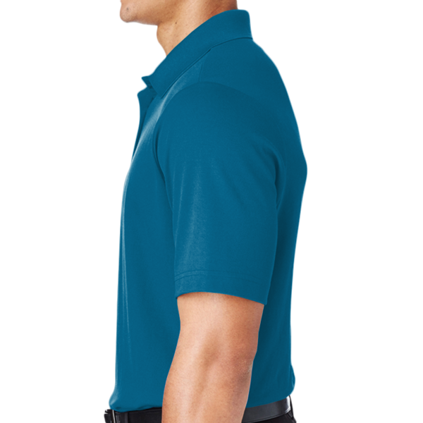 Devon & Jones Men's CrownLux Performance® Plaited Polo, Dark Teal, Left Sleeve view