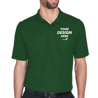 Devon & Jones Men's CrownLux Performance® Plaited Polo, Forest, Front view, Mockup