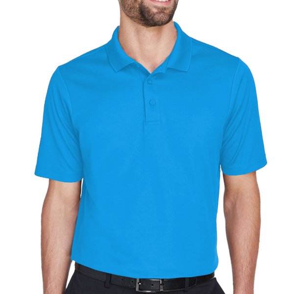 Devon & Jones Men's CrownLux Performance® Plaited Polo, French Blue, Front view