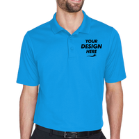 Devon & Jones Men's CrownLux Performance® Plaited Polo, French Blue, Front view, Mockup