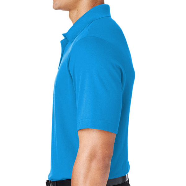 Devon & Jones Men's CrownLux Performance® Plaited Polo, French Blue, Left Sleeve view