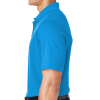 Devon & Jones Men's CrownLux Performance® Plaited Polo, French Blue, Left Sleeve view