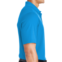 Devon & Jones Men's CrownLux Performance® Plaited Polo, French Blue, Right Sleeve view
