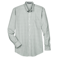 Devon & Jones Men's Crown Collection® Banker Stripe Woven Dress Shirt, Dill, Front view