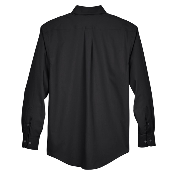 Devon & Jones Men's Crown Collection® Broadcloth Woven Dress Shirt, Black, Back view