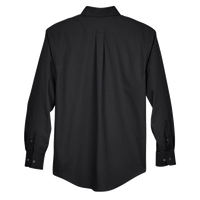 Devon & Jones Men's Crown Collection® Broadcloth Woven Dress Shirt, Black, Back view