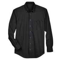 Devon & Jones Men's Crown Collection® Broadcloth Woven Dress Shirt, Black, Front view