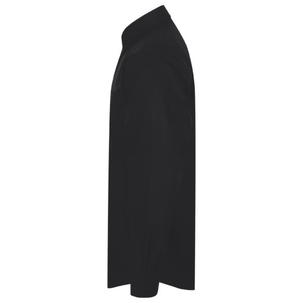Devon & Jones Men's Crown Collection® Broadcloth Woven Dress Shirt, Black, Left Sleeve view