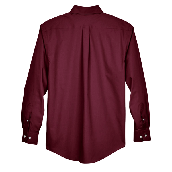 Devon & Jones Men's Crown Collection® Broadcloth Woven Dress Shirt, Burgundy, Back view