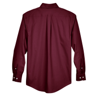 Devon & Jones Men's Crown Collection® Broadcloth Woven Dress Shirt, Burgundy, Back view