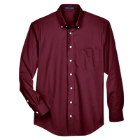 Devon & Jones Men's Crown Collection® Broadcloth Woven Dress Shirt, Burgundy, Front view