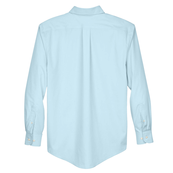 Devon & Jones Men's Crown Collection® Broadcloth Woven Dress Shirt, Crystal Blue, Back view
