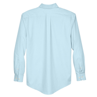 Devon & Jones Men's Crown Collection® Broadcloth Woven Dress Shirt, Crystal Blue, Back view