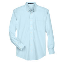 Devon & Jones Men's Crown Collection® Broadcloth Woven Dress Shirt, Crystal Blue, Front view