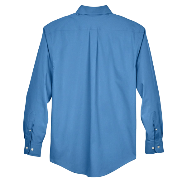 Devon & Jones Men's Crown Collection® Broadcloth Woven Dress Shirt, French Blue, Back view