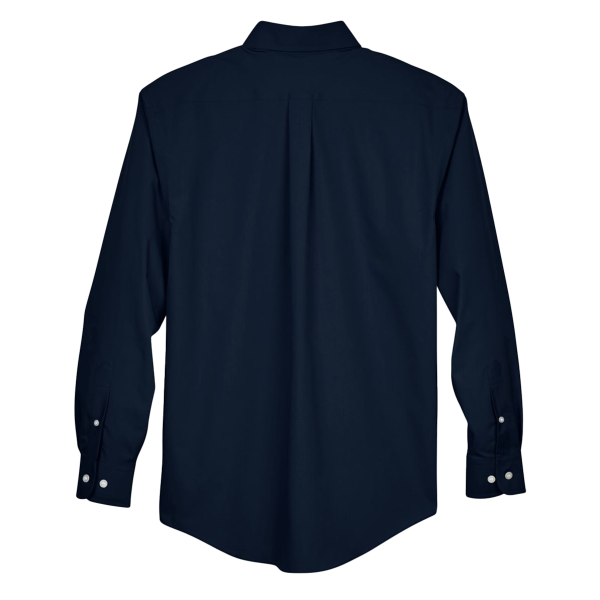 Devon & Jones Men's Crown Collection® Broadcloth Woven Dress Shirt, Navy, Back view