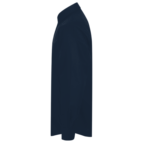 Devon & Jones Men's Crown Collection® Broadcloth Woven Dress Shirt, Navy, Left Sleeve view