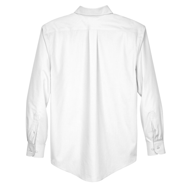 Devon & Jones Men's Crown Collection® Broadcloth Woven Dress Shirt, White, Back view