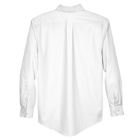 Devon & Jones Men's Crown Collection® Broadcloth Woven Dress Shirt, White, Back view